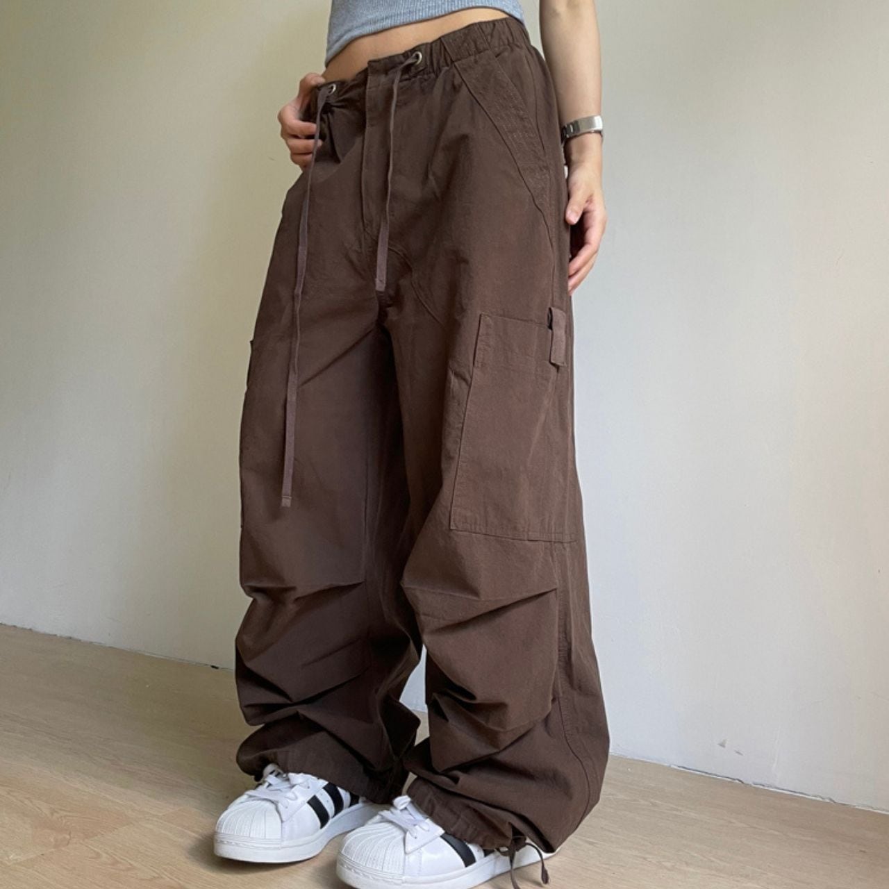 ドローストリングサイドポケットボリュームパンツ 4col R00616