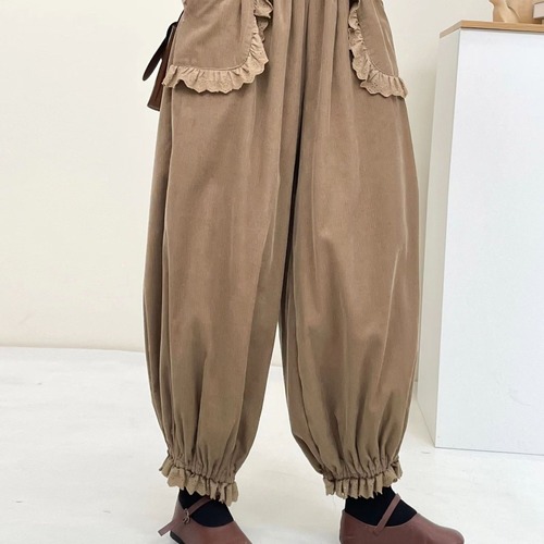 2色／フリルポケットコーデュロイパンツ ・12500