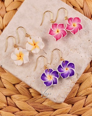 Colorful Plumeria Pierce【Very's Jewelry】《両耳セット》