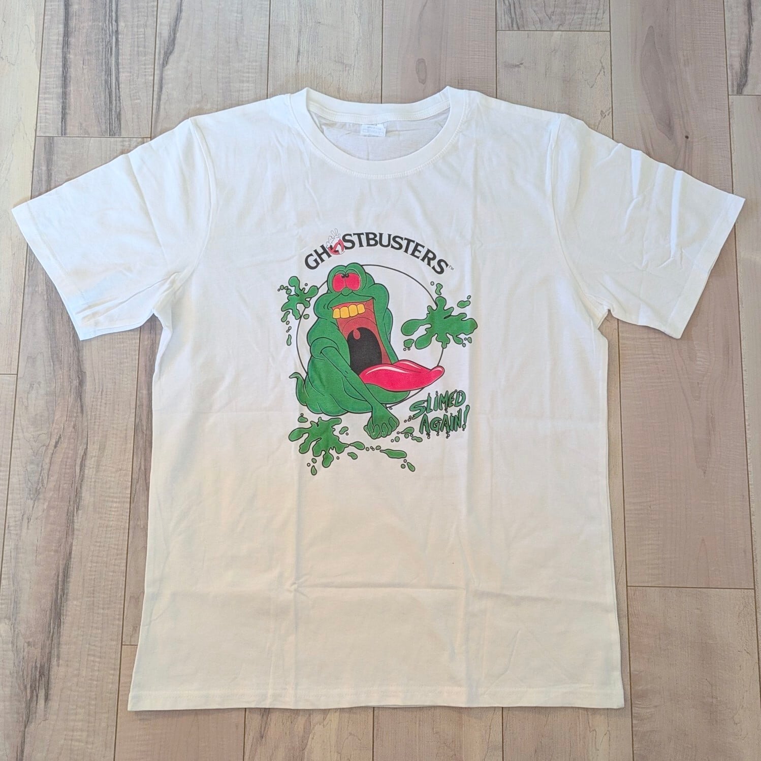 【Ghostbusters (ゴーストバスターズ ) 】『 SLIMED AGAIN 』スライマー WHT / 映画Tシャツ / 80年代映画 / Tシャツ〚アメリカン雑貨 アメトイ〛