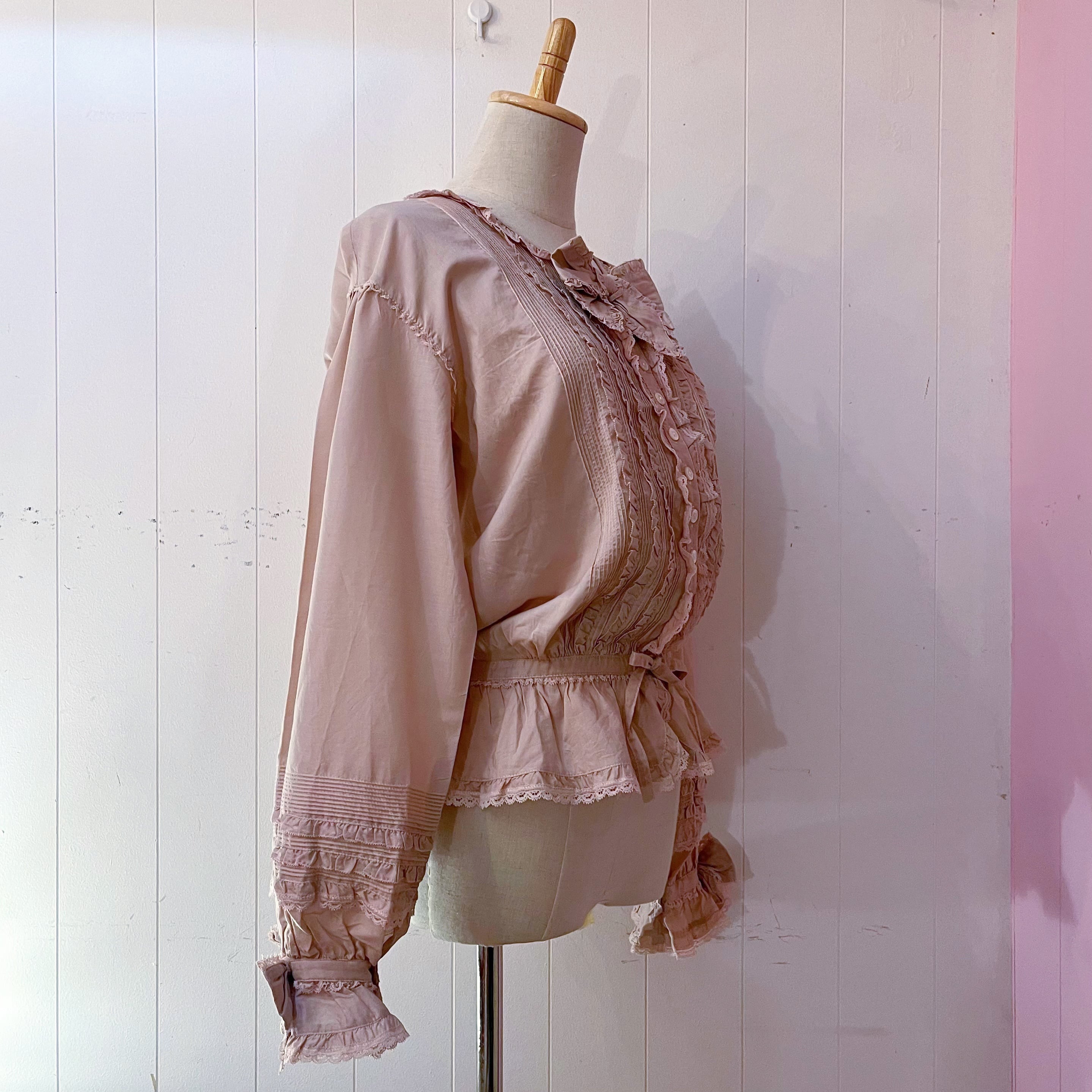 PINKHOUSE / pale pink frill ribbon blouse