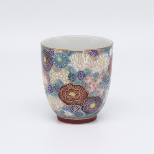 【九谷焼 大志窯】金花詰 湯呑（空）