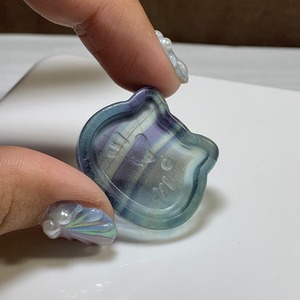 14.可愛い猫顔☆フローライト猫皿