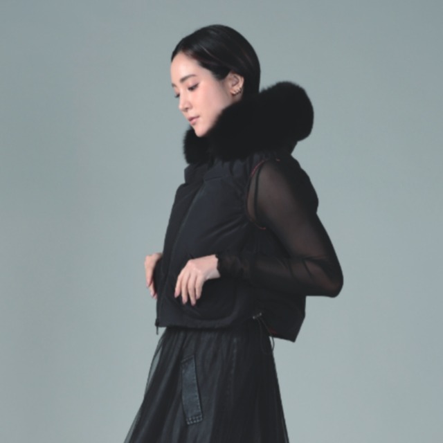 【adagietto BLUE】ダウンベスト(Fur:ブルーフォックス)
