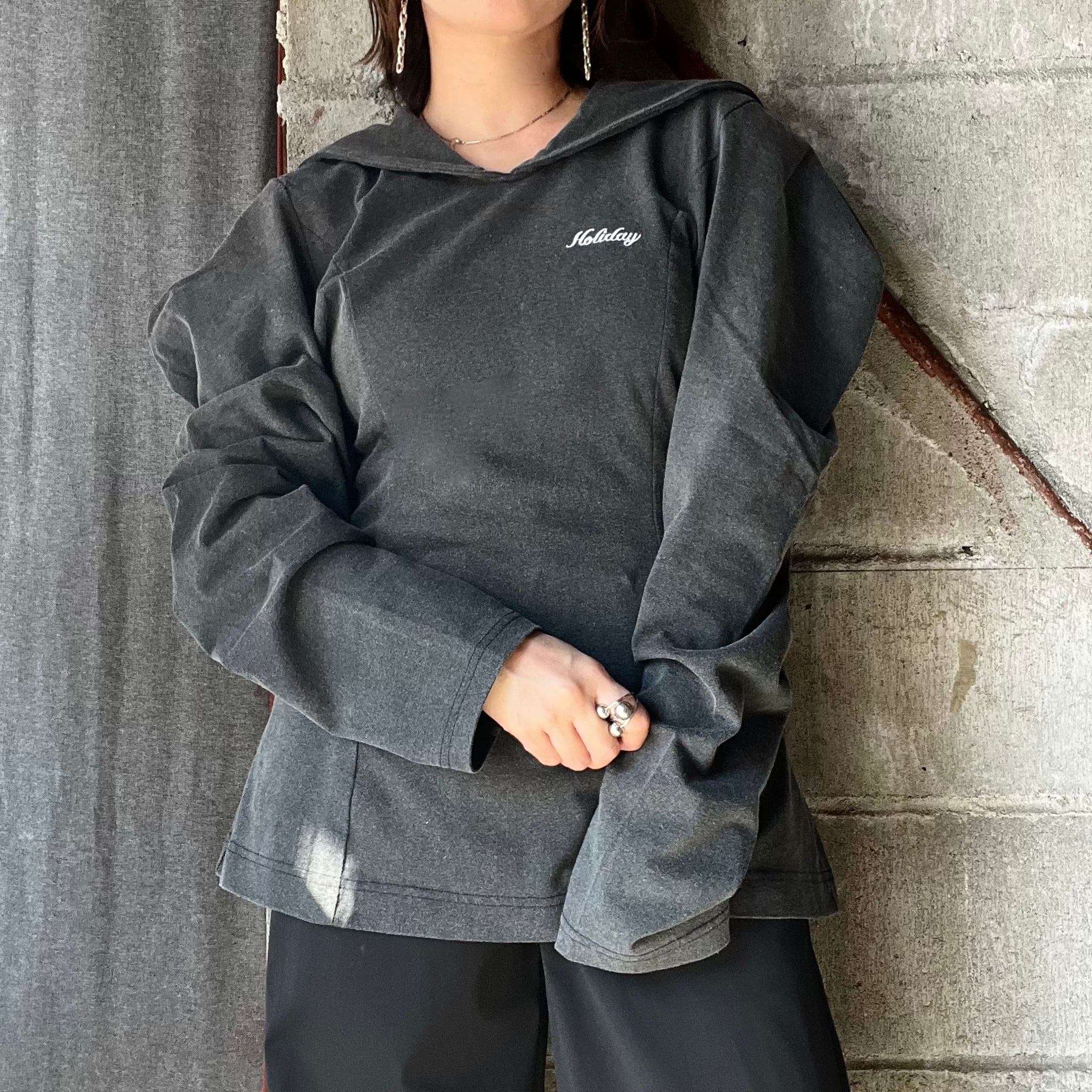 トップス HOLIDAY SUPER FINE DRY SAILOR COLLAR HOLIDAY】 SUPER FINE DRY SAILOR COLLAR L/S TOPS（BLACK） | olaf