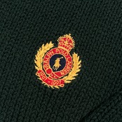 90s Polo by Ralph Lauren ポロ ラルフローレン 紋章ワッペン コットン ニット セーター L/ダークグリーン系 ビンテージ
