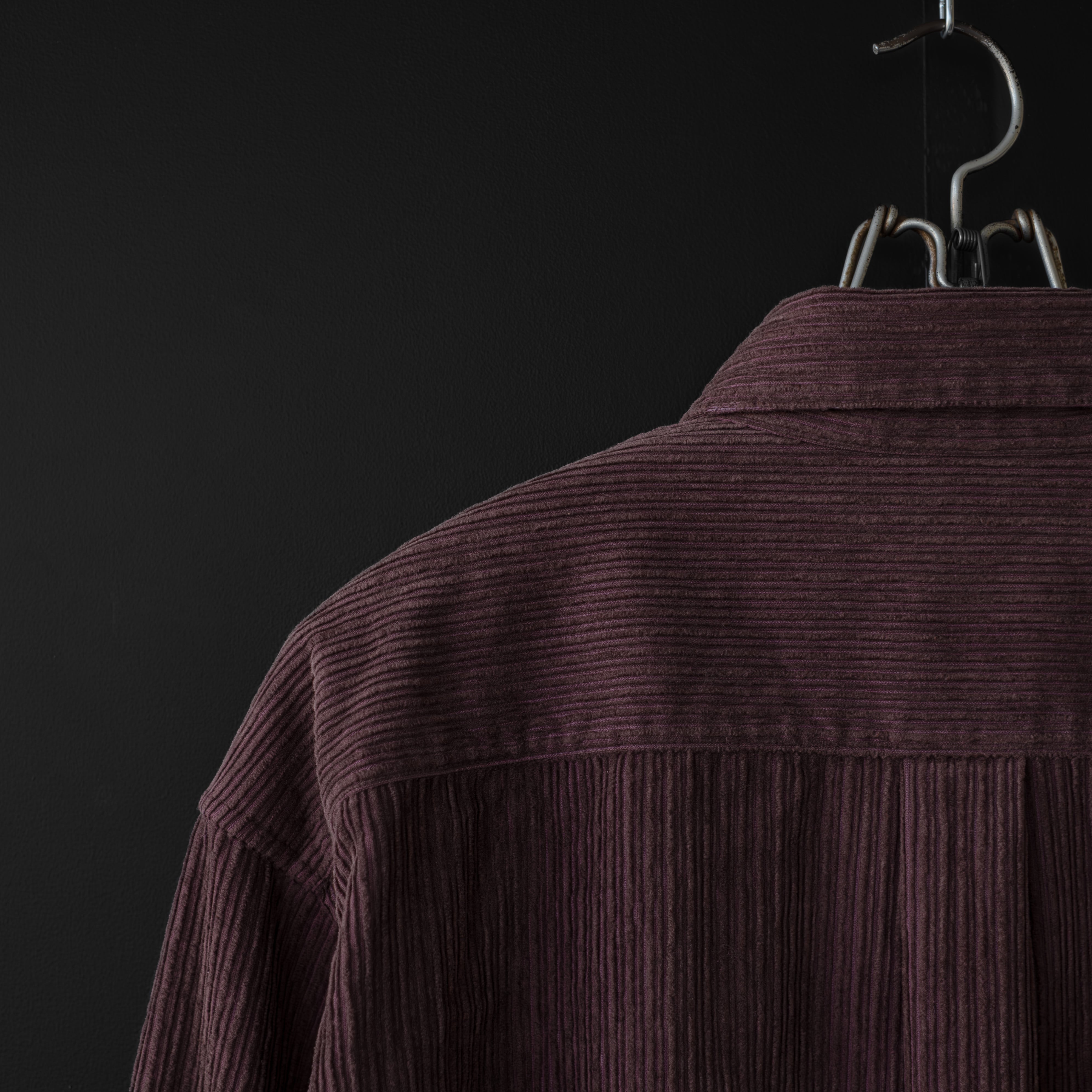 HOLIDAY】 DAMAGE CORDUROY BIG SHIRT JACKET (brown) | dros dro