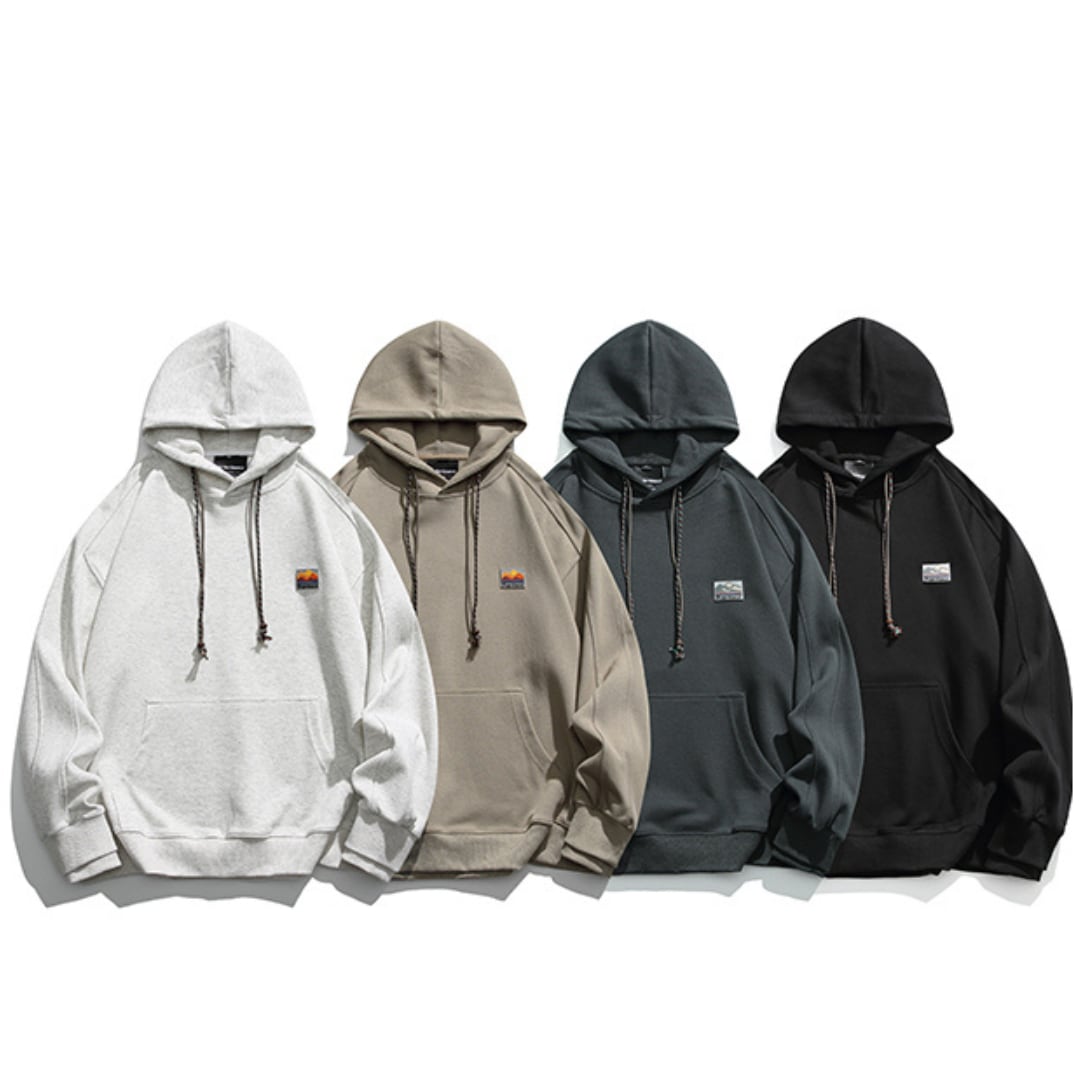 ロゴ入りフード付き長袖プルオーバーパーカーA18288