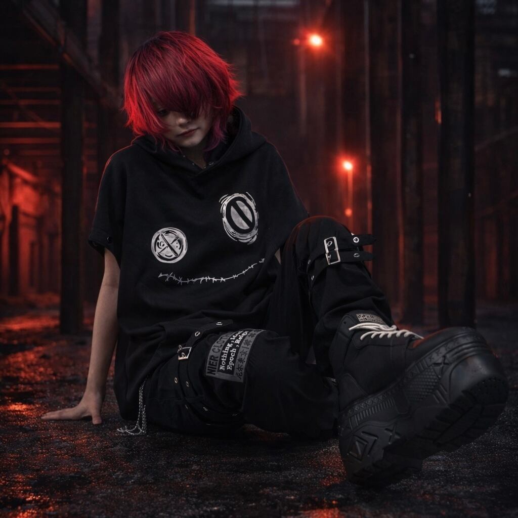 多連チェーン×ベルト装飾付きPUNK VISUAL PANTS | NIER CLOTHING