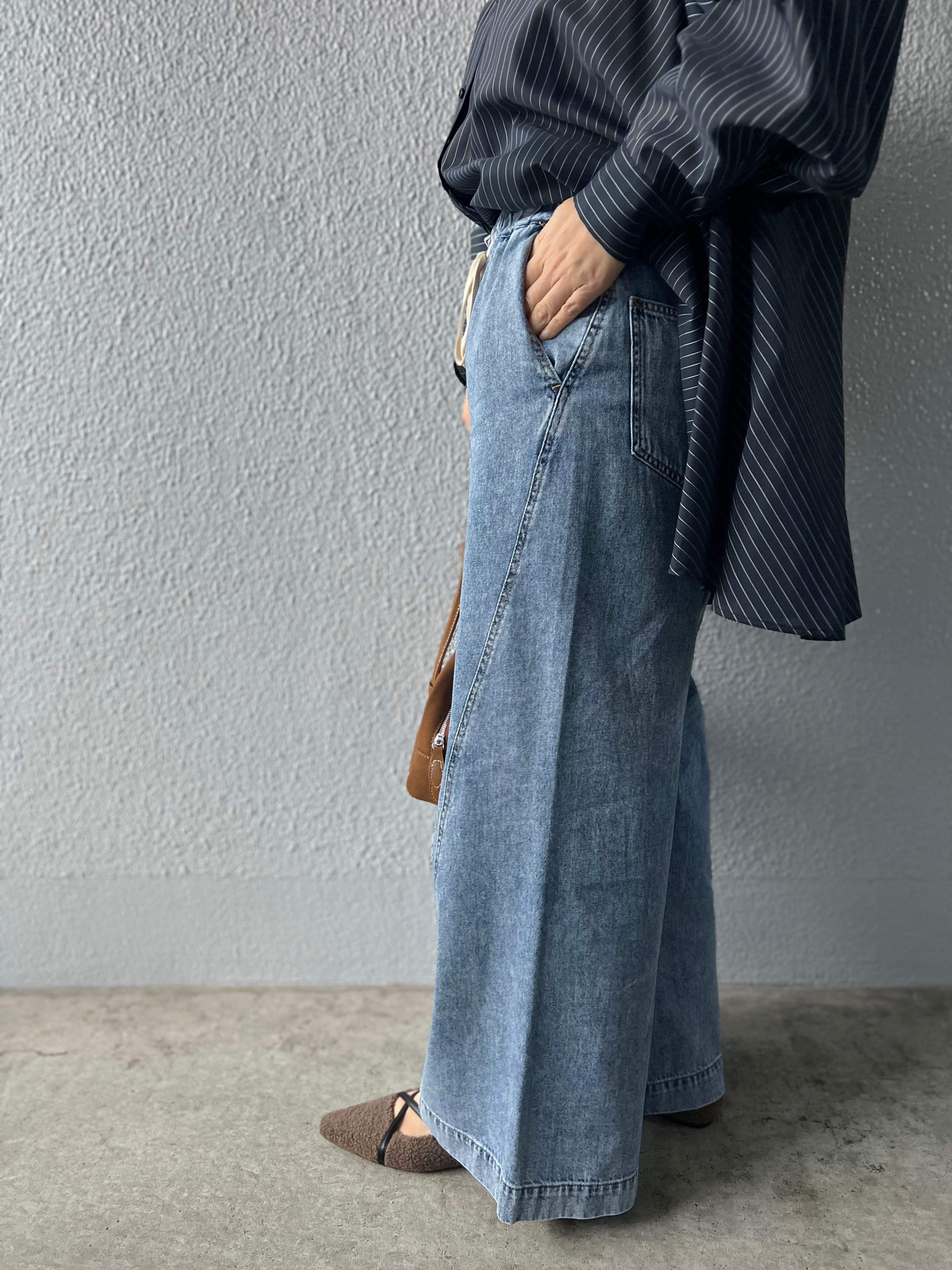 【PASSIONE】イージーワイドデニムパンツ　616617