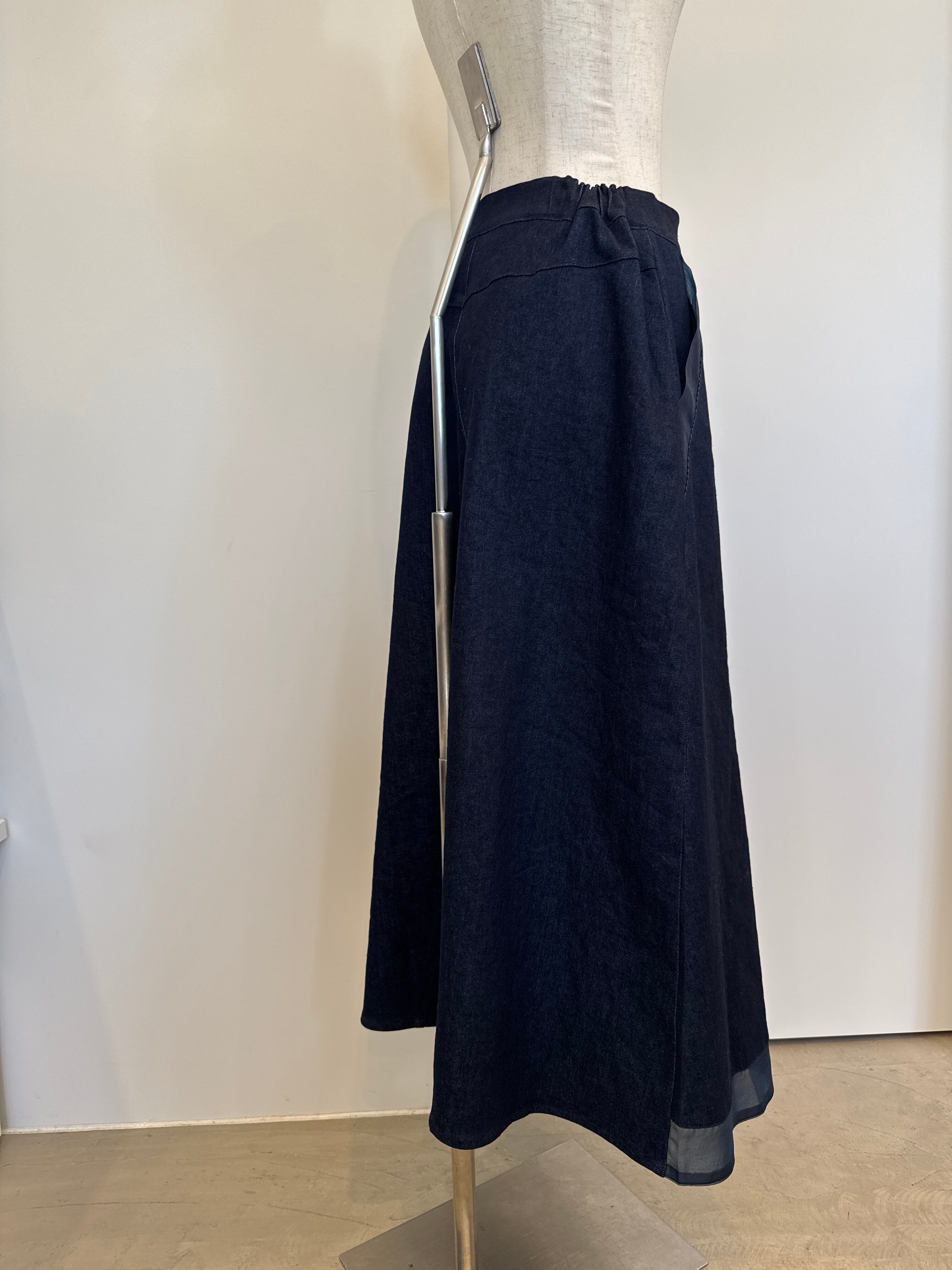 【SELECT】オーガンジー切替ストレッチタックスカート