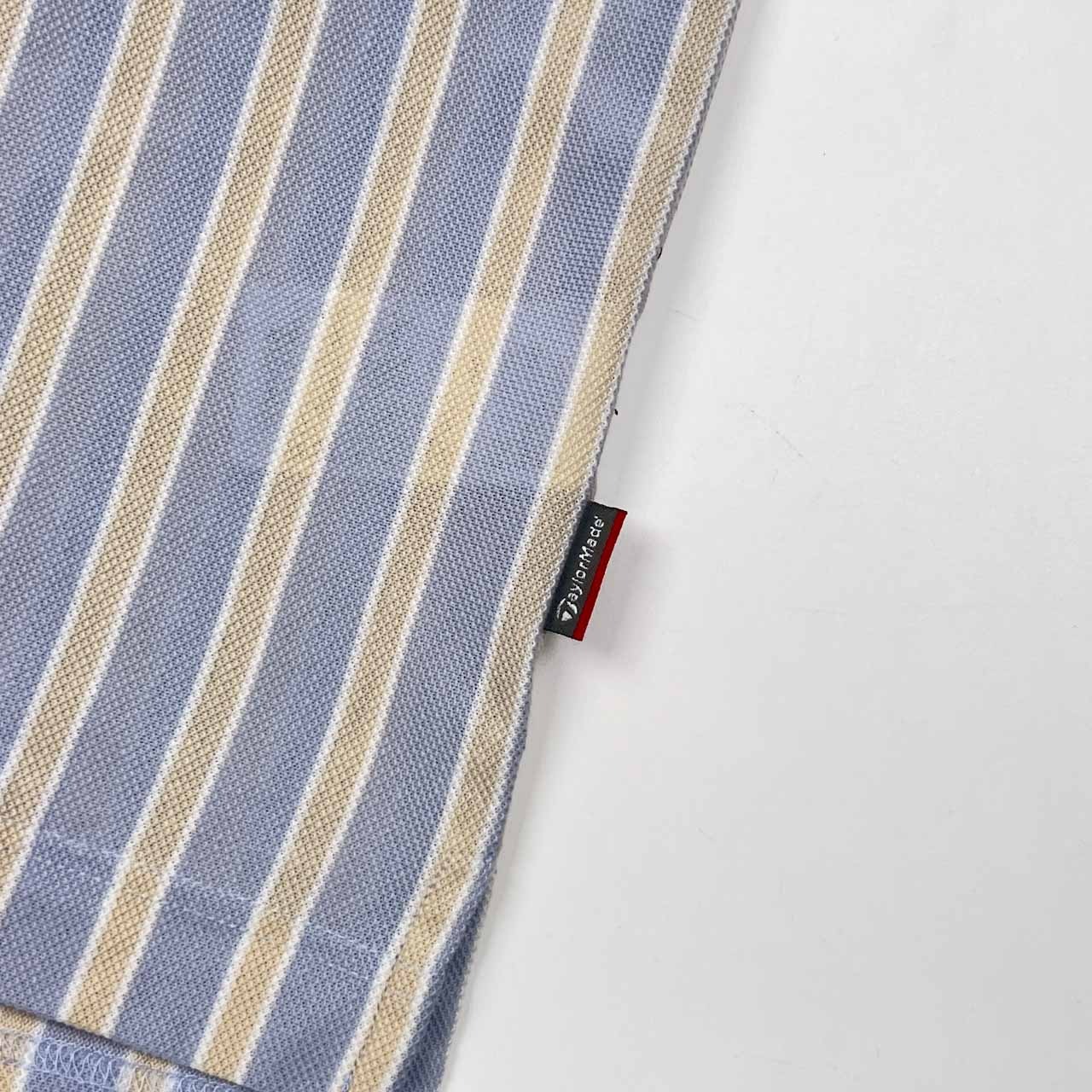 TaylorMade テーラーメイド ストライプ 鹿の子 半袖 ポロシャツ M/バイカラー メンズ ゴルフ