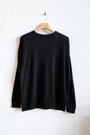 MITTAN＜ミッタン＞強撚絹紬糸ワイド長袖／黒
