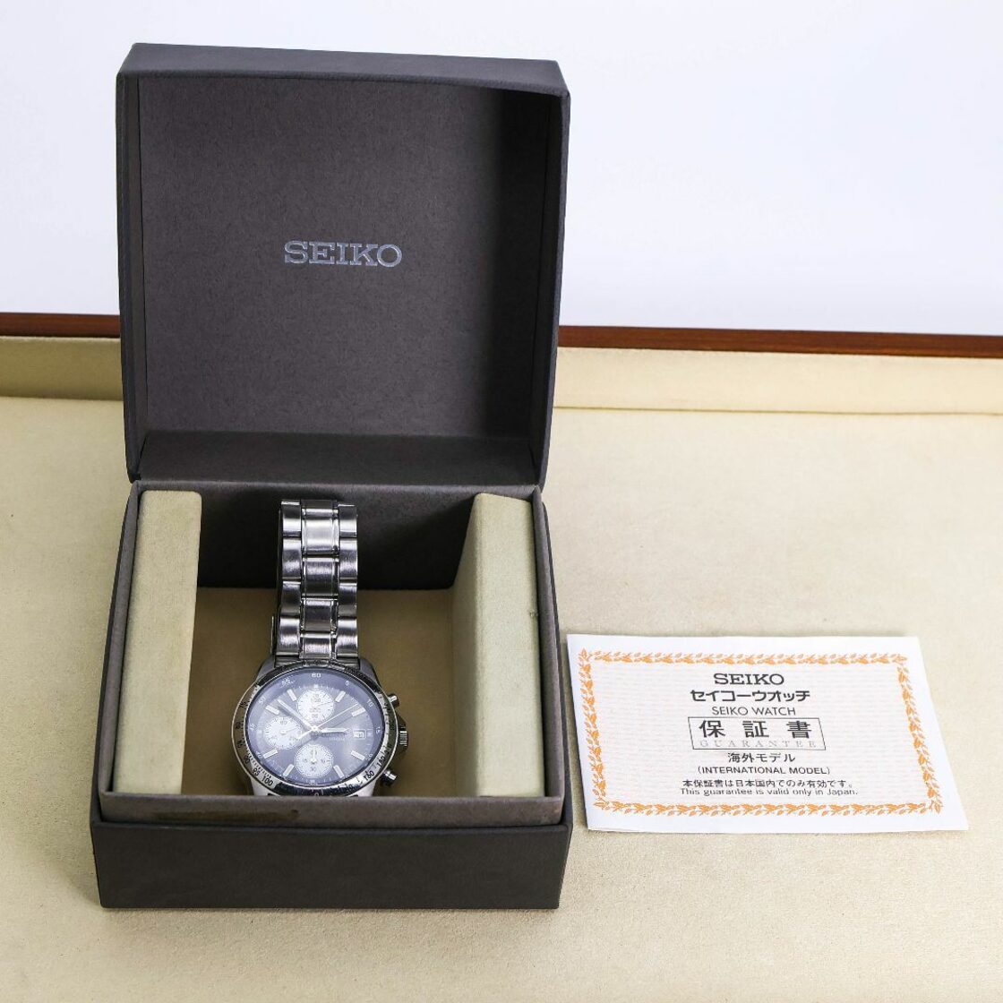 稼働 SEIKO ほしい 腕時計 クロノグラフ メンズ デイト 新品電池 7T94
