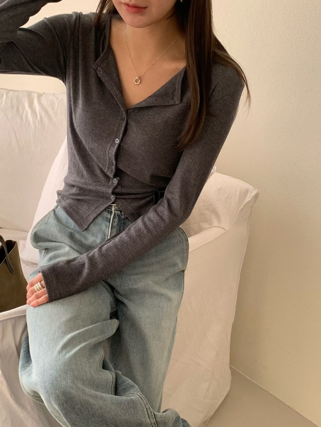 (予約) signature / My ribbed cardigan 3color