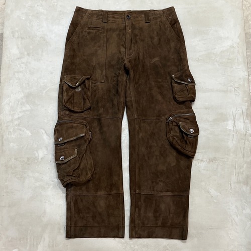 “ イタリア製 ”Polo Ralph Lauren Suede Leather Multi Pocket Cargo Pants