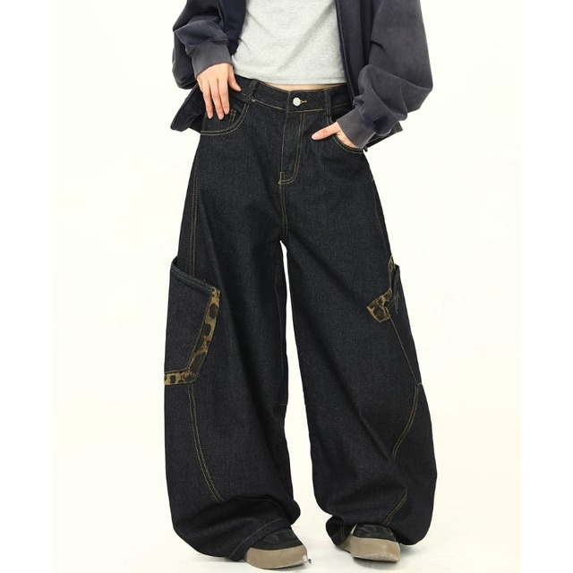 leopard-point pocket denim　レオパードポイントポケットデニム　J2097