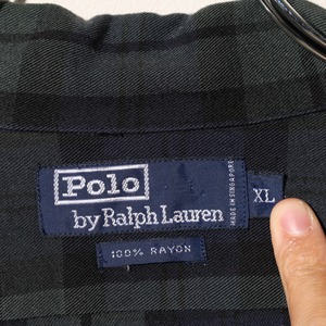 Mint XL 90s Rayon Black Watch L/S Shirt Polo Ralph Lauren ポロラルフローレン レーヨン ブラックウォッチ柄 長袖