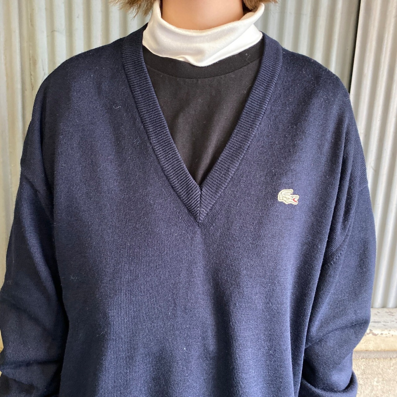 スペイン製 70年代〜80年代 LACOSTE ウール アクリルニットセーター 