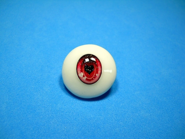 A品　22mm　碁石アイ　ハートラテ・ミニ　赤　キラキラEye　#11