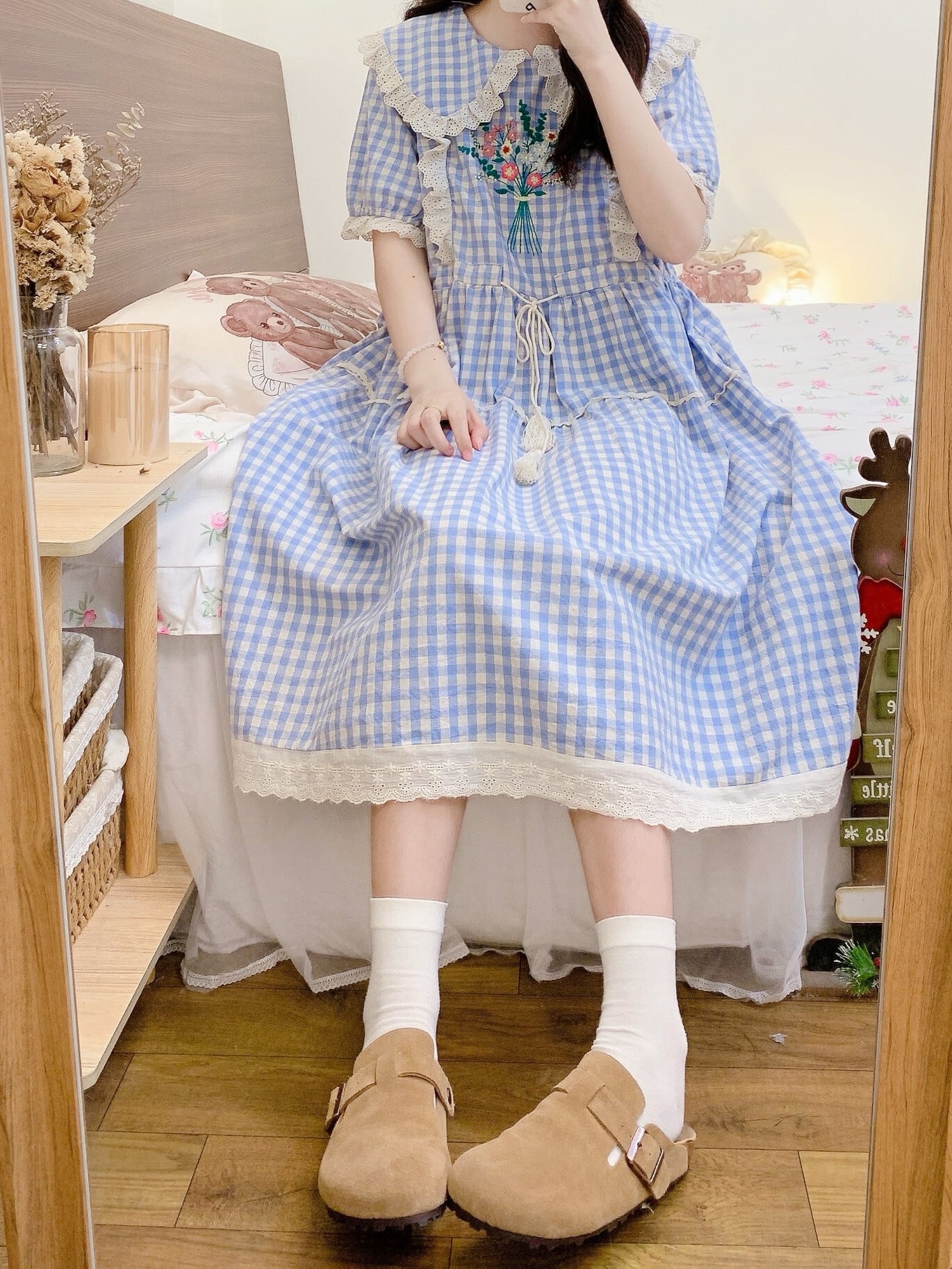 Harrods 親し ステッチ フレアワンピース 3サイズ 6658