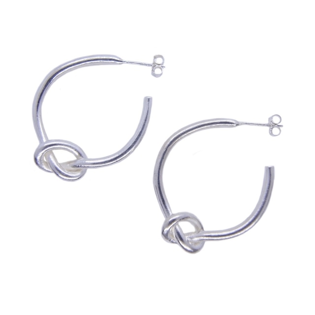 Knot hoop pierced earrings