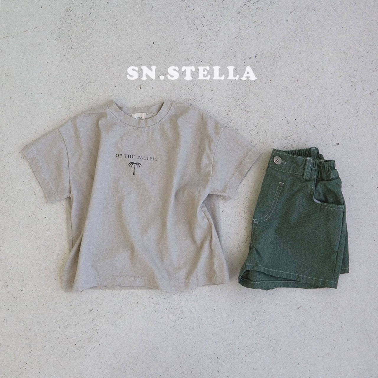 【SN,STELLA】ステッチデニムショートパンツ グリーン XS80cmのみ - 9