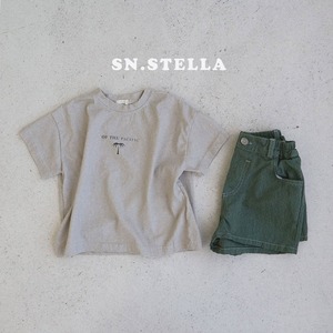 【SN,STELLA】ステッチデニムショートパンツ グリーン XS80cmのみ