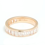 エメラルドカット ダイヤモンド エタニティリング VVS K18 PG / 1.670ct