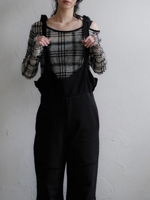 Suspender Cargo Pants / BLACK