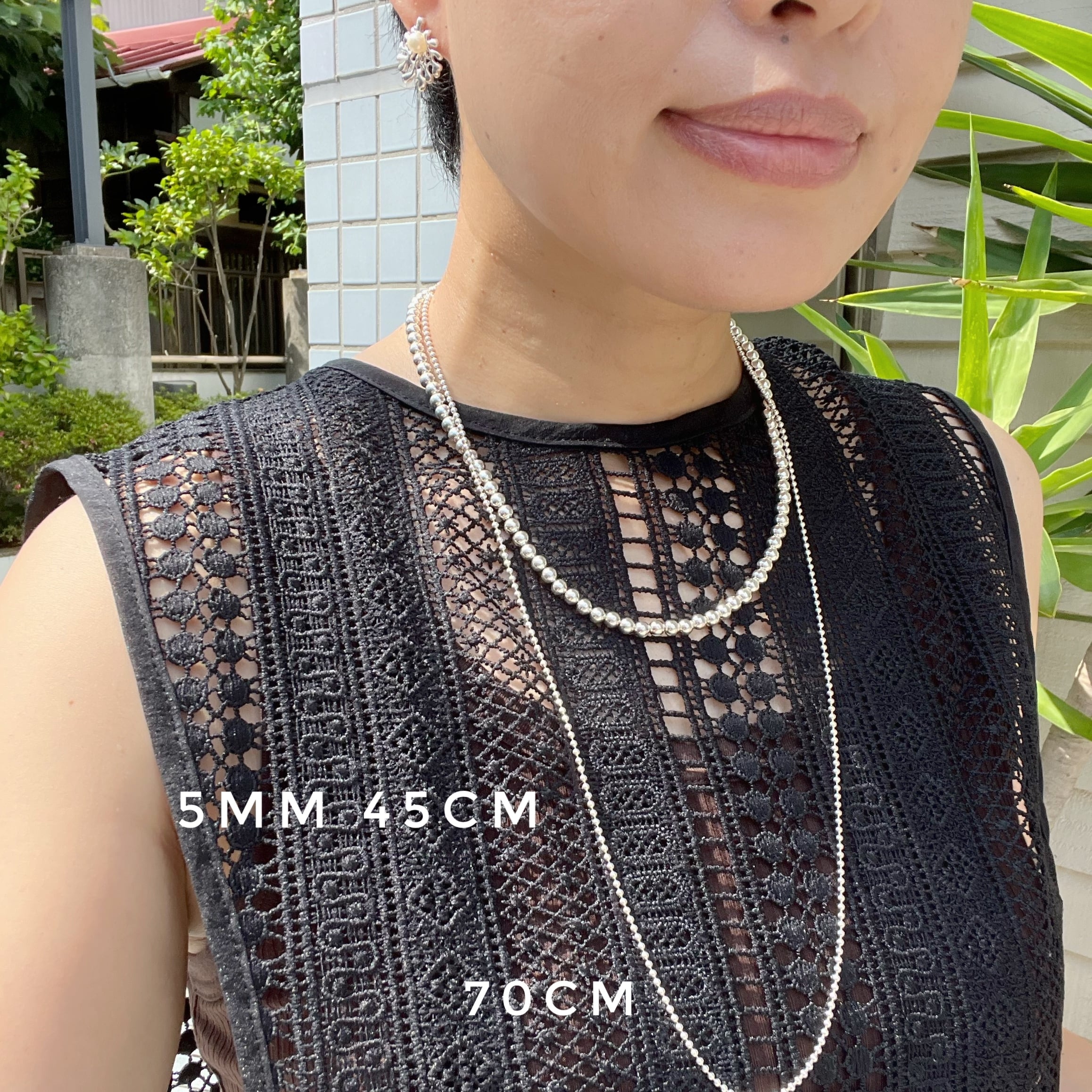 ナバホパール ネックレス 丸玉 5mm 55cm シャイニー《Indian ナバホパール ネックレス 丸玉 5mm 55cm シャイニー《Indian
