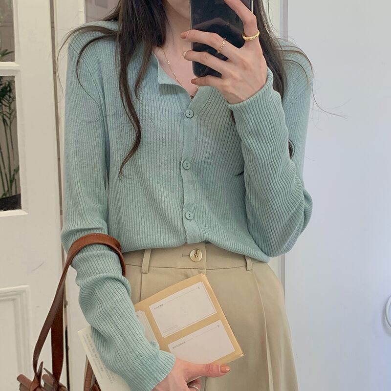 ルーズで用途の広い長袖セータートップレディース2020秋新しい怠惰なスタイルのセーターカーディガンジャケット ブラックストロベリース91124945339