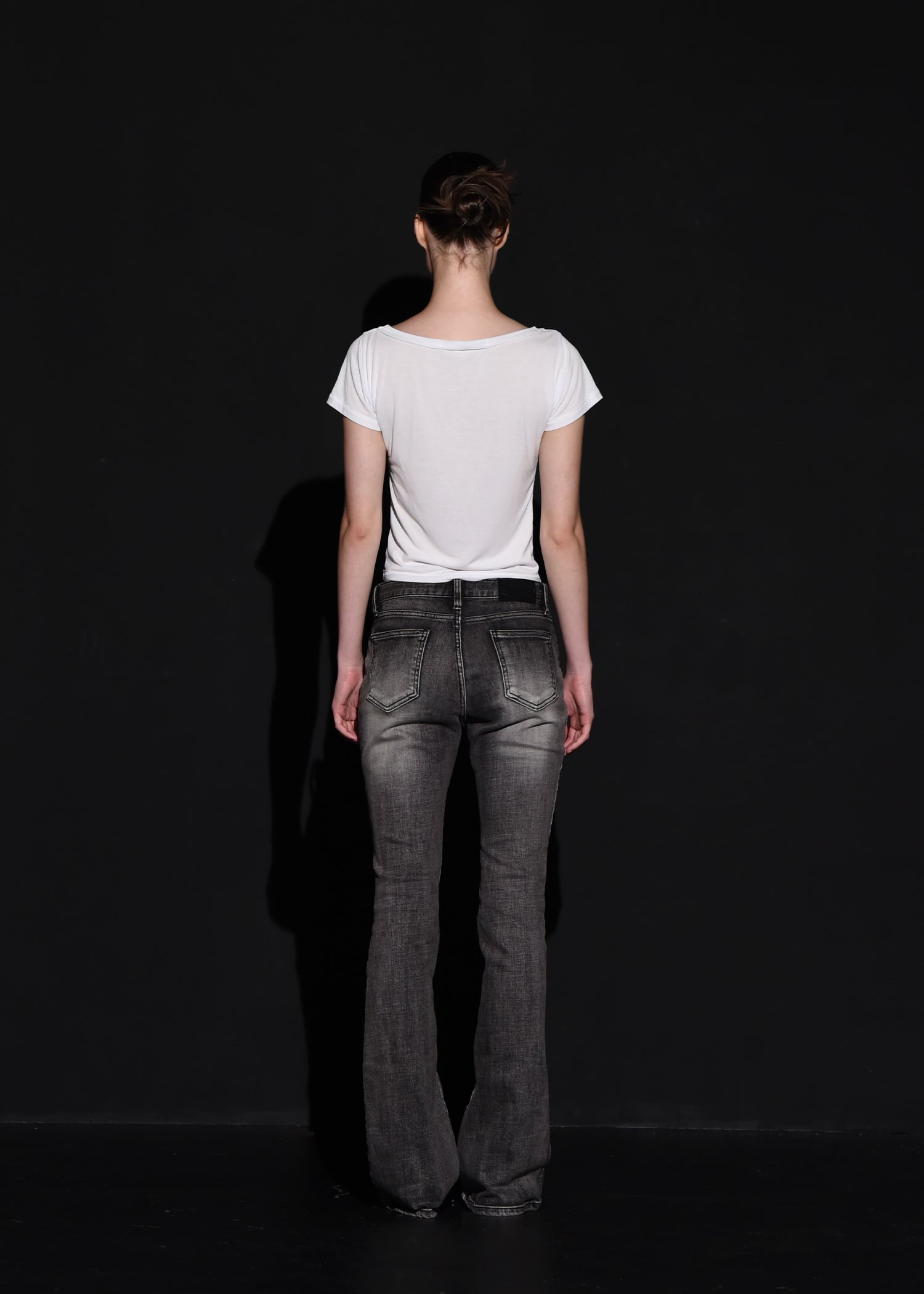 BOHEMIAN SEOUL] FRONT POCKET BOOTS CUT DENIM PANTS, GRAY 正規品 
