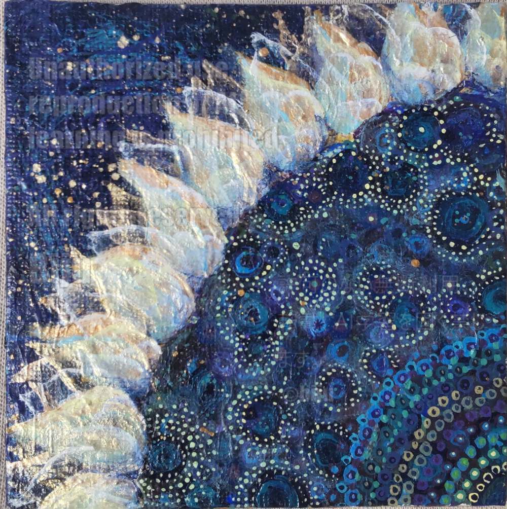 原画【哀】ひまわりのアクリル絵画（小型・イーゼル付き acrylic on