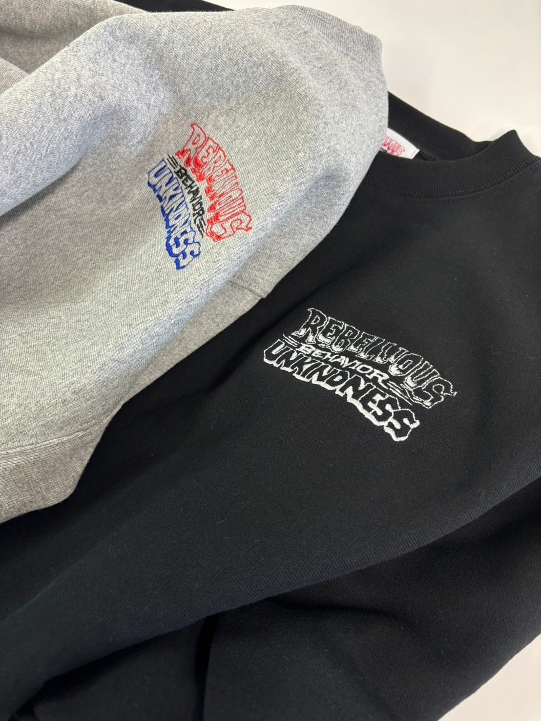 ☆REBELLIOUS BEHAVIOR☆ コラボ スエット 【ミックスグレー