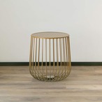 北欧シンプルティーテーブル ＜ゴールド＞  サイドテーブル 38×42cm コーヒーテーブル ローテーブル クリエイティブ 丸型 ガラス コーヒーテーブル 北欧 リビングルーム コーヒーテーブル サイドテーブル 鳥かご型 錬鉄製 収納便利