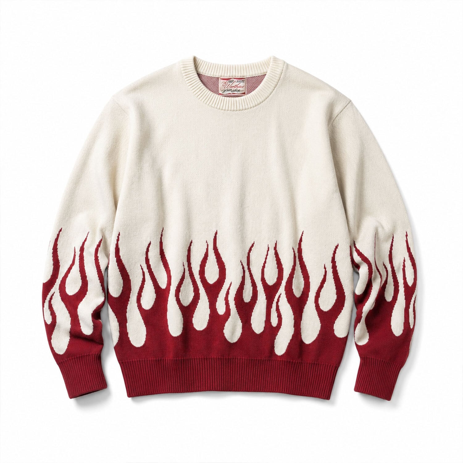 W.FLAME KNIT SWEATER [BLACK×ORANGE] | WORTHIES 公式オンライン