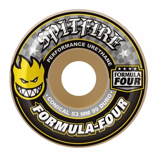 SPITFIRE WHEELS 【F4 CONICAL - YELLOW PRINT】