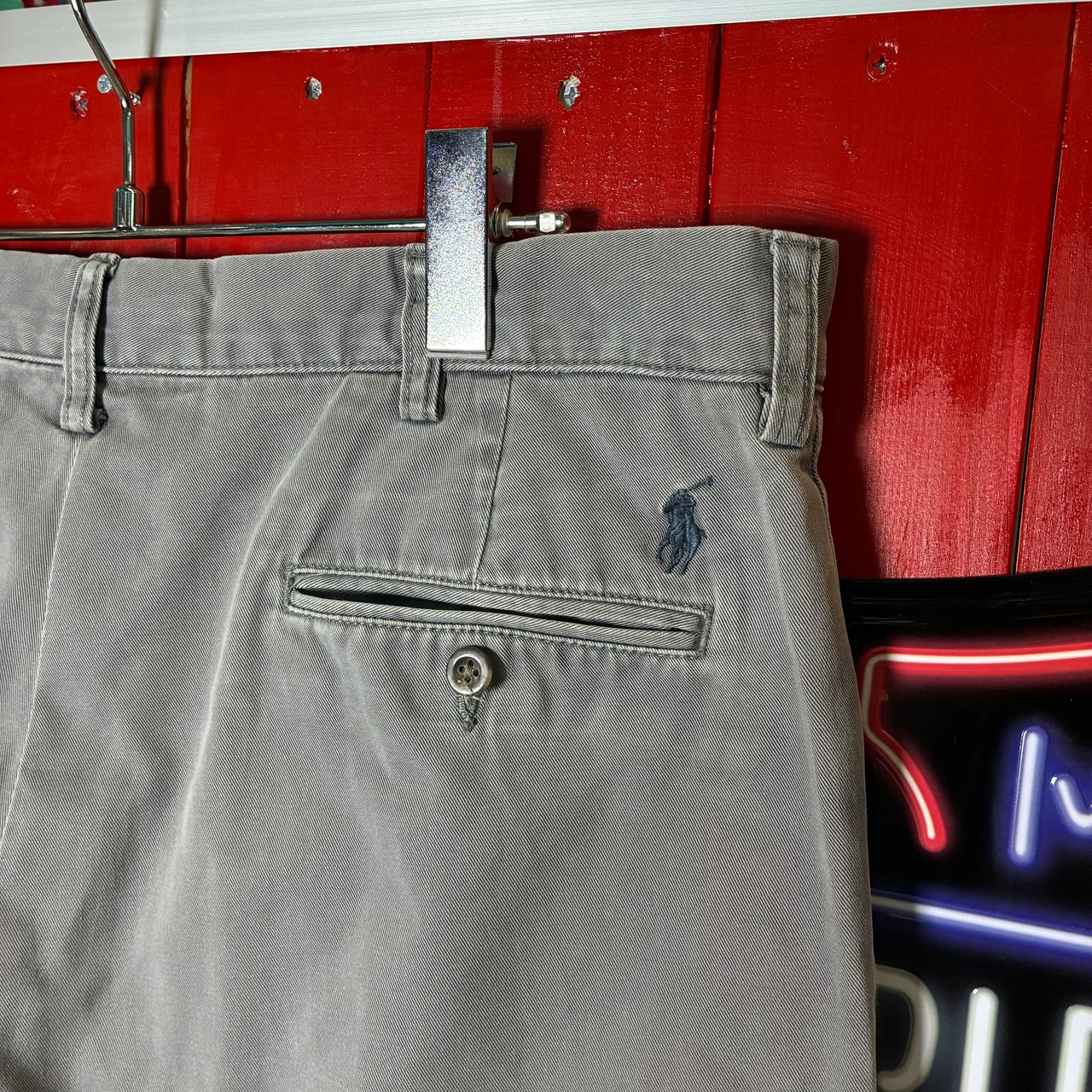 90s Polo Ralph Lauren ライトグレー チノパン PRESTON PANT W36