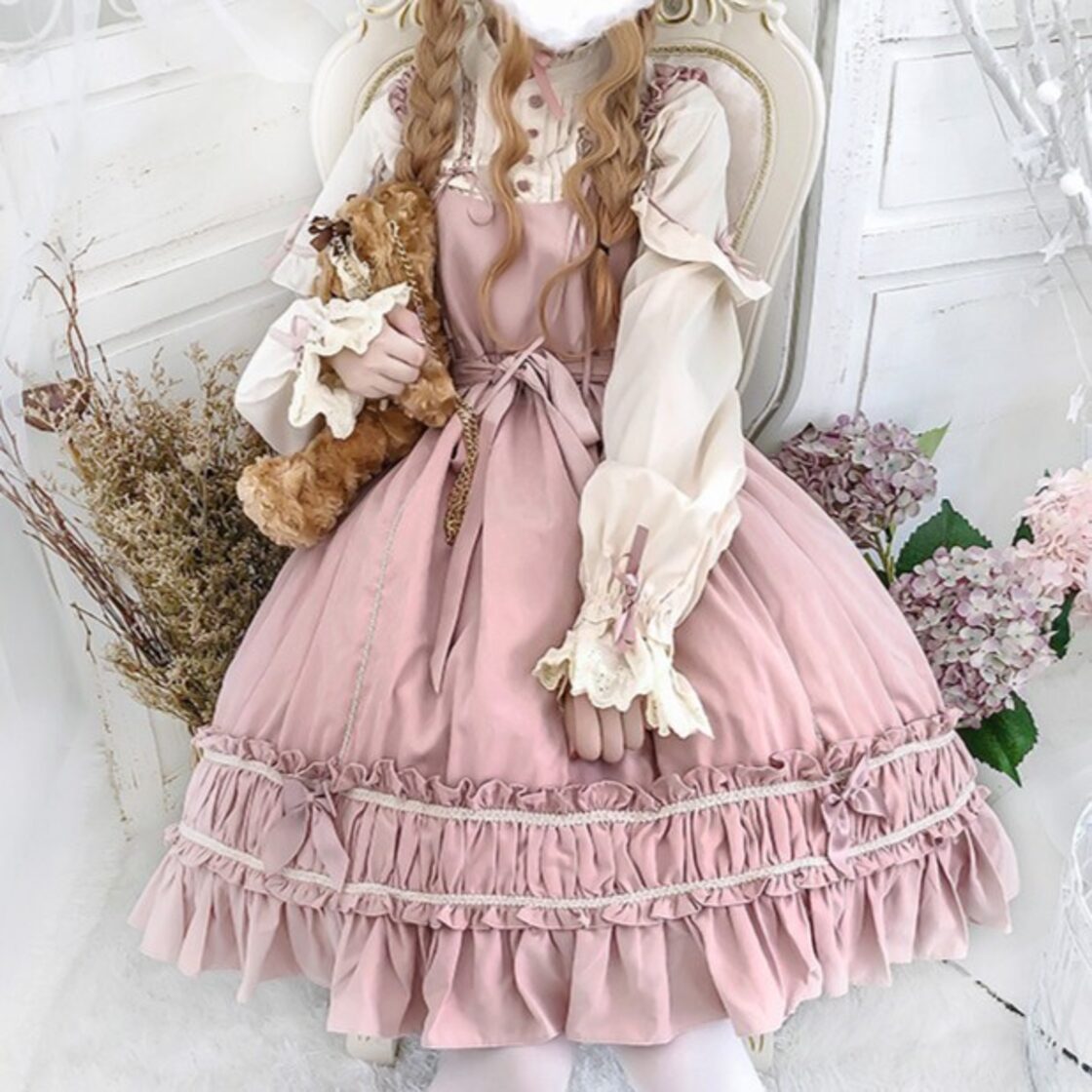セットアップ】ピンク ロリータ 甘ロリ 長袖上着 カチューシャ | Pay ID 