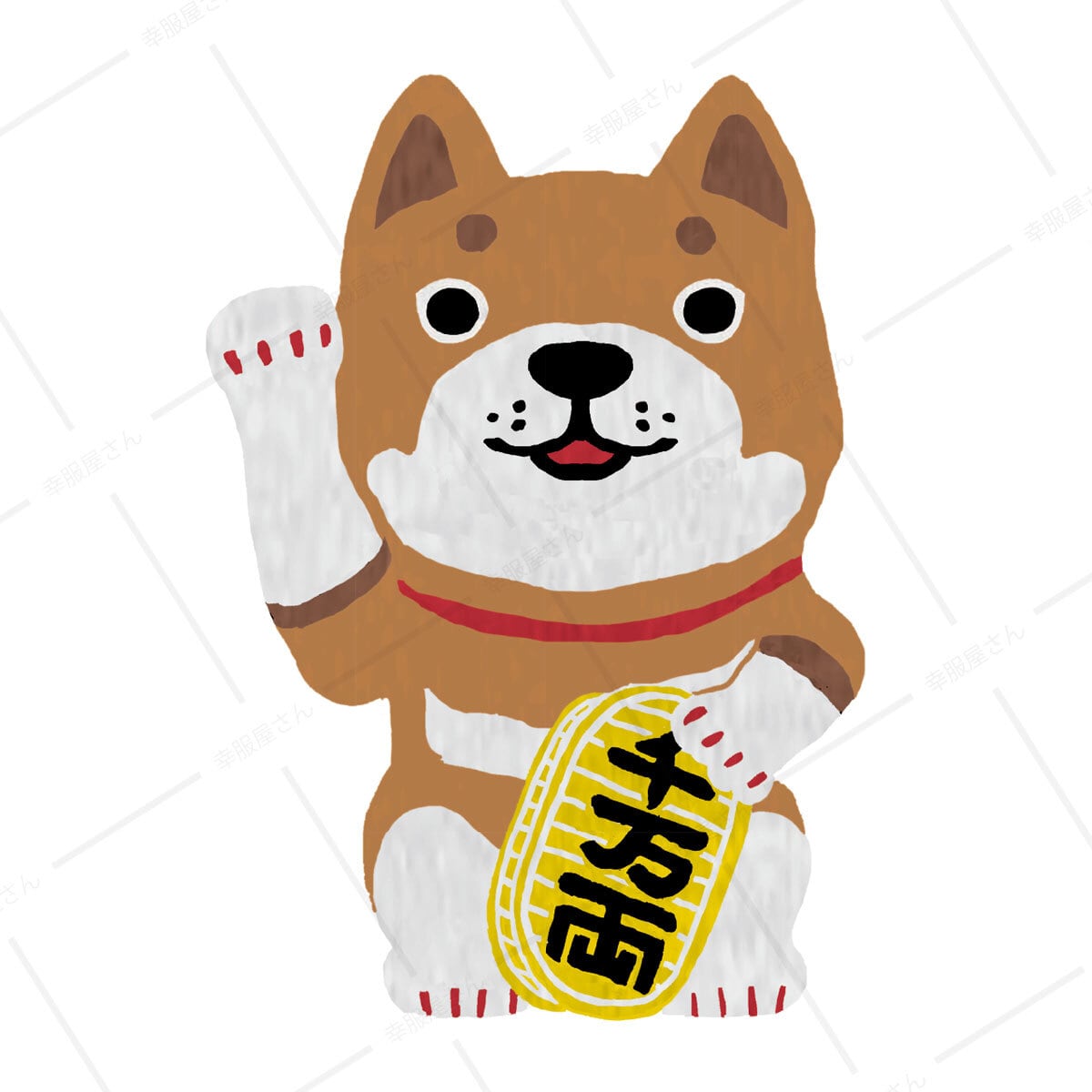 招き猫ならぬ 招き犬 Tシャツ dog25 Tシャツ 金運アップ 開運グッズ 縁起物