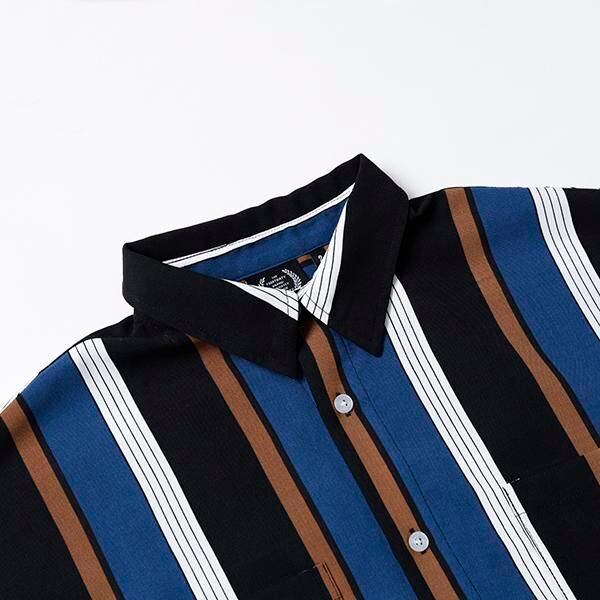 fourthirty】S/S STRIPE BIG SHIRT [ショートスリーブ ストライプ