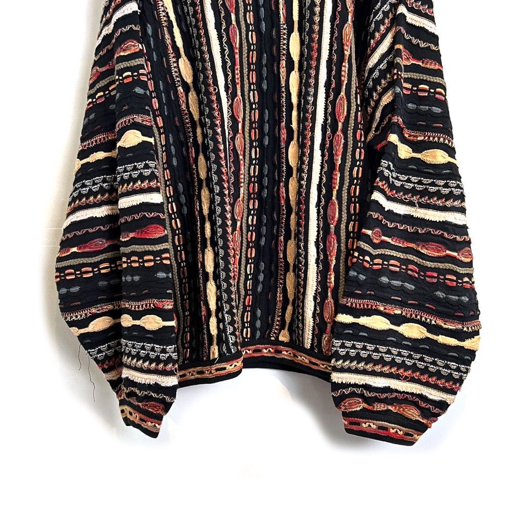 TUNDRA] Vintage Cotton 3D Crew Neck Knit [1990s-] Vintage 3-D