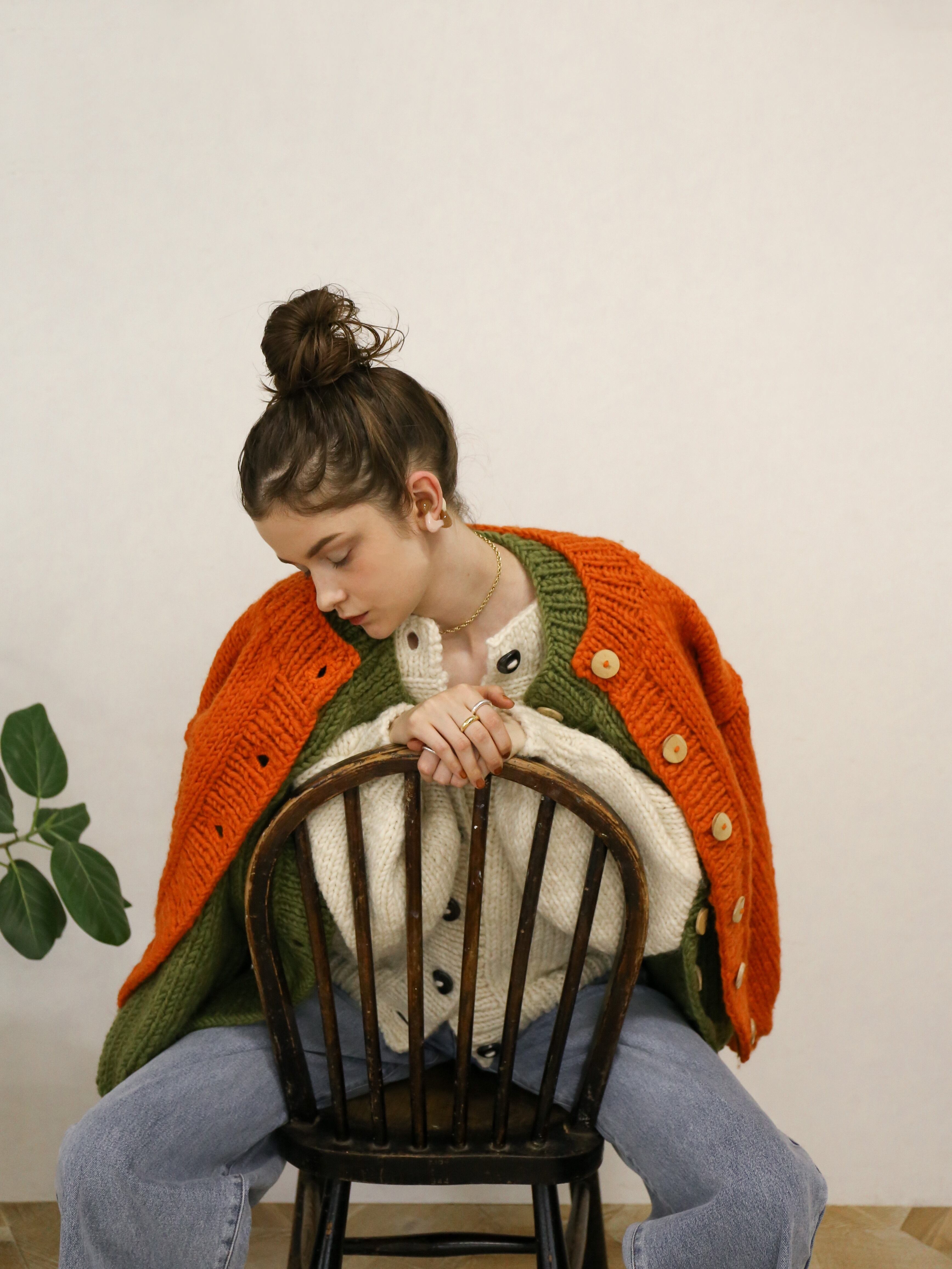 handmade knit cardigan（orange） | Cara by Katrin TOKYO