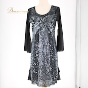 社交ダンス 衣装 スタンダード トップス レッスンウェア 練習着 A vivare アビバーレ 黒 ブラック系 スパンコール レース ロング丈 長袖 スパンコールドレス 練習用ドレス ダンス用トップス ブラックドレス レディース衣装 エレガント 長袖ドレス フォーマルダンス 踊り衣装 輝く衣装 パーティードレス 大人用 伸縮性あり