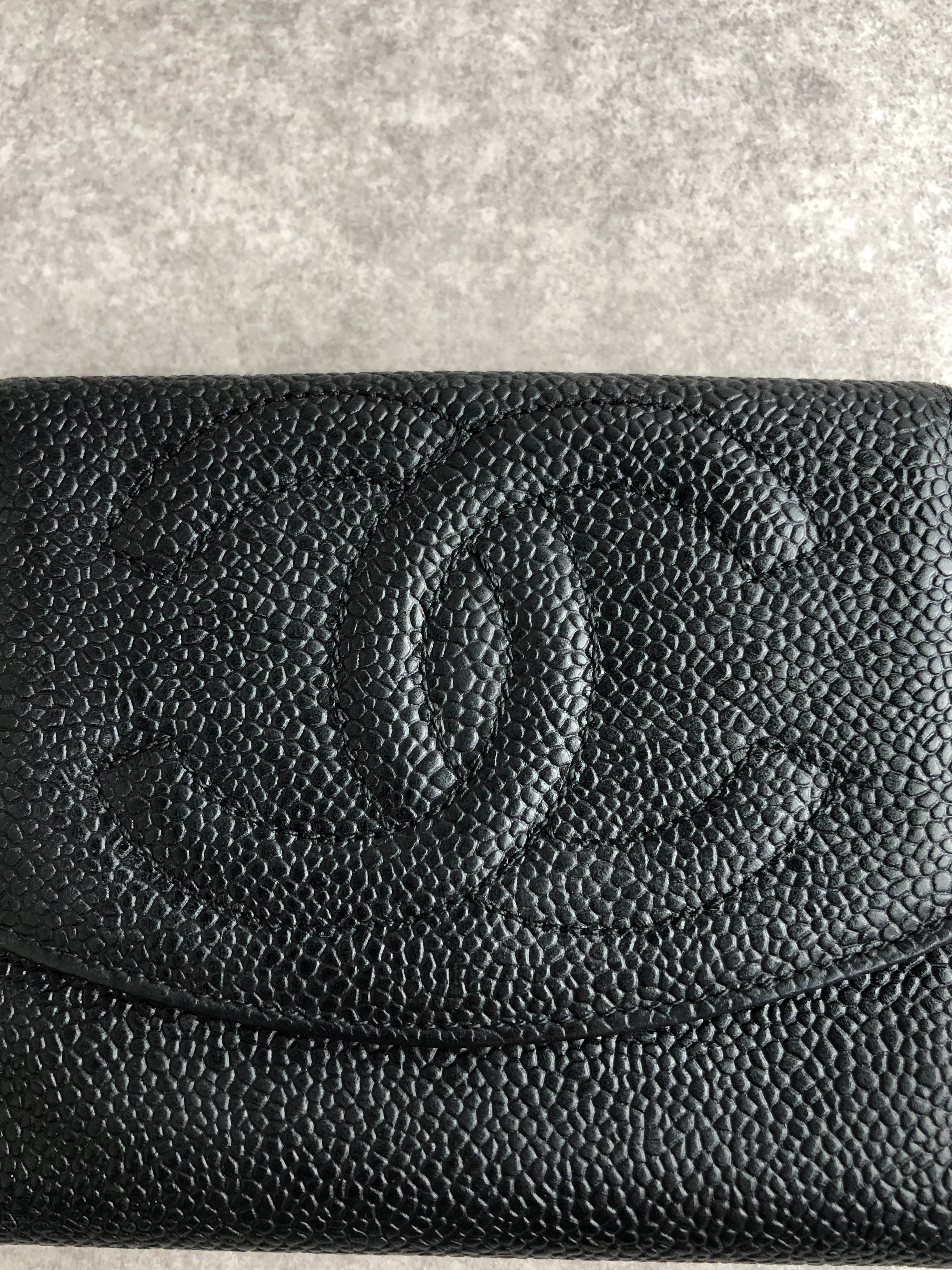 CHANEL シャネル 財布 ブラック ココマーク レザー 2つ折り vintage