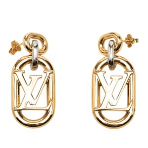 ルイ ヴィトン エブリデイ チェーン LV スタッド スイングピアス M00603 ゴールド シルバー メッキ メタル レディース LOUIS VUITTON 【中古】