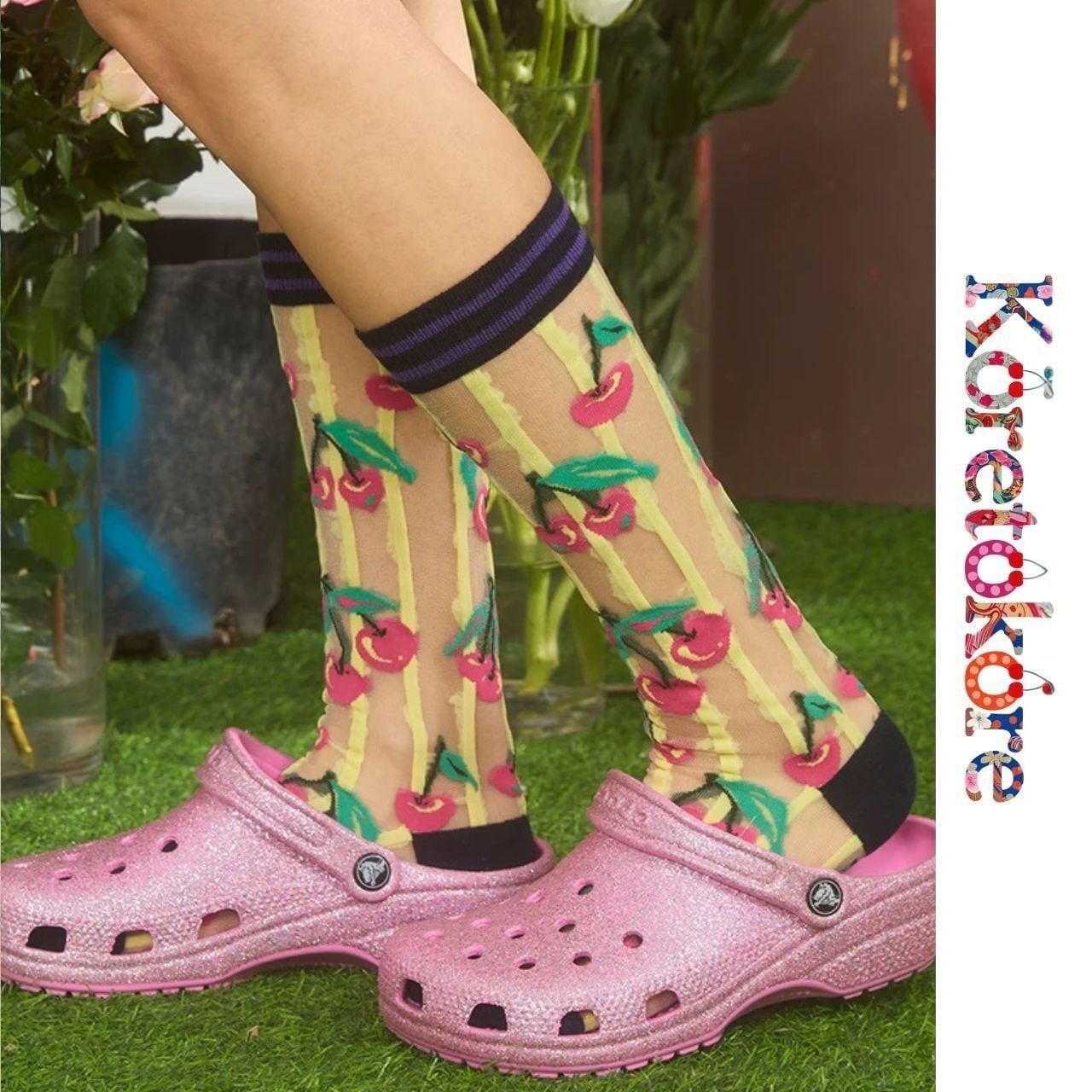 Cherry Sheer Socks A5055