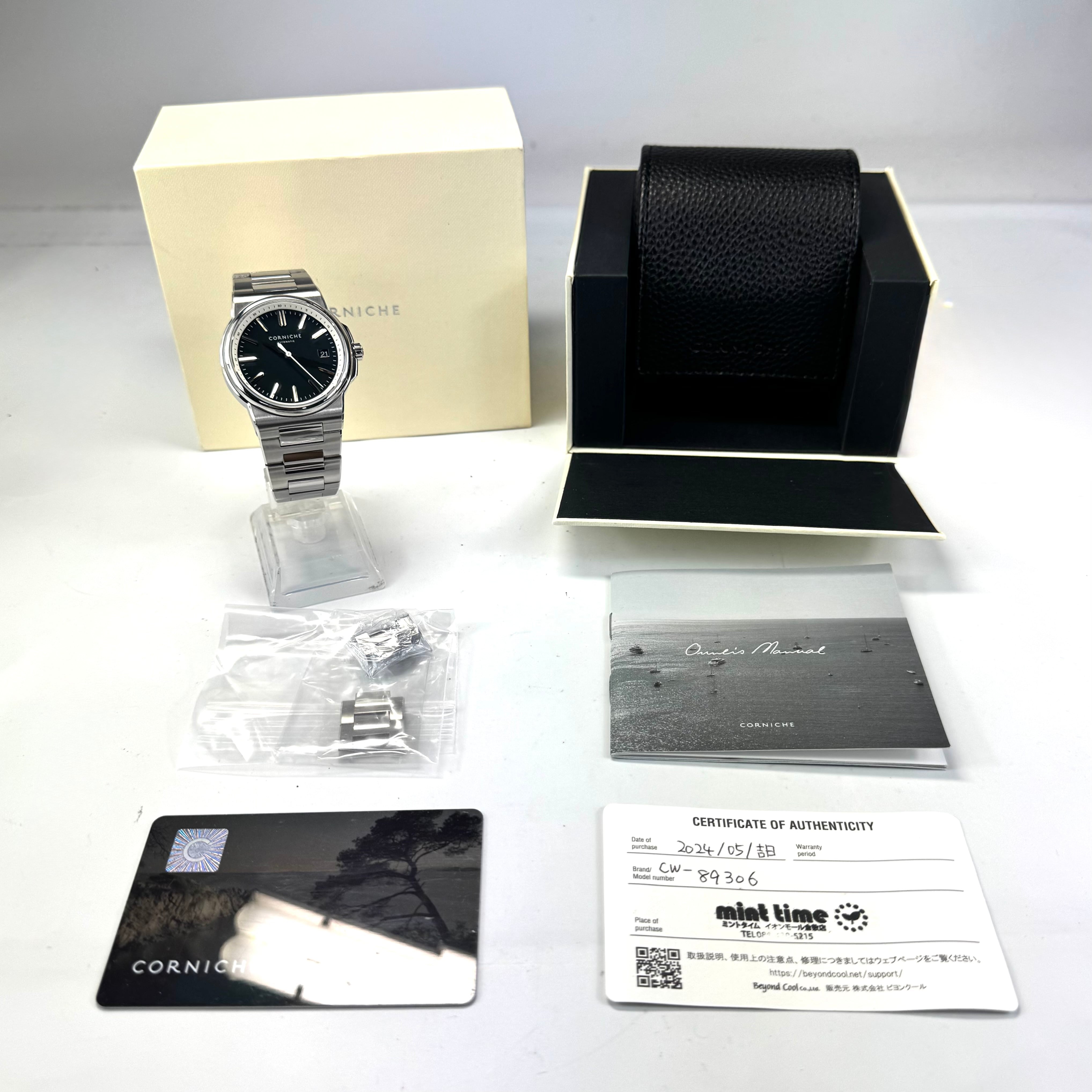【動作良好】腕時計 メンズ コーニッシュ CORNICHE ラ・グランデ・コーニッシュ CW-89306-L CRN003A 自動巻 ブルーマリン 黒/グレー 裏スケ 100m防水 動作良好】腕時計 メンズ コーニッシュ CORNICHE ラ・グランデ