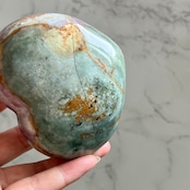 オーシャンジャスパー*大きめハート2*天然石インテリア*置き物